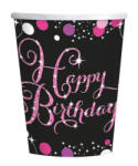  Happy Birthday Pink papír pohár 8 db-os 250 ml (DPA990057366) - csinimini