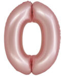  Rózsaszín 0-ás Light Pink Mat szám fólia lufi 76 cm (MLG157918) - csinimini