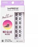 KISS imPRESS Just Press & GO ! pachet cu gene fără noduri autoadezive Edgy Whispy C 12 buc