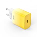 XO CE18 PD hálózati töltő USB-C 30W QC3.0 USB-C-USB-C kábellel - sárga-fehér (CE18-USB-C-USB-C-sarga)