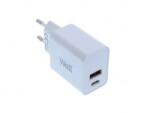 Well 1xUSB-A QC3.0 1xUSB-C PD Hálózati töltő - Fehér (30W) (PSUP-USB-WPQ3001WE-WL)