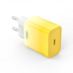 XO CE18 PD hálózati töltő USB-C 30W QC3.0 USB-C-Lightning kábellel- sárga-fehér (CE18-USB-C-Lightning-sarga)