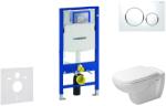 Geberit Duofix - Modul fali WC-hez nyomógombos Sigma20, fehér/fényes króm + Duravit D-Code - WC és ülőke, perem nélküli, SoftClose 111.300. 00.5 NH4 (111.300.00.5 NH4)