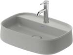 Duravit Zencha - Mosdópult 550x390 mm, túlfolyó nélkül, keverőnyílással, DuraCeram, WonderGliss, matt szürke 23745567711 (23745567711)