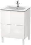 Duravit L-Cube - Mosdószekrény 856x620x481 mm, 2 fiókos, fehér fényes, fényes fehér LC662502222 (LC662502222)