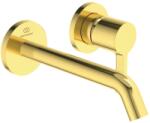 Ideal Standard Joy - Mosdókagyló-keverő, rejtett beépítéshez, 18 cm kifolyócső, 2 lyukú beépítés, Brushed Gold A7378A2 (A7378A2)
