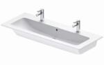 Duravit ME by Starck - Furniture dupla mosdókagyló 1230x490 mm, 2 csapfurattal, WonderGliss-szel, matt fehér színben 23611232241 (23611232241)