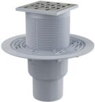 Alcadrain Vízelvezető csatornák - Padlólefolyó egyenes 11x11 cm, átmérő 5/8 cm, vízszaggátló, rozsdamentes acél/műanyag APV202 (APV202)