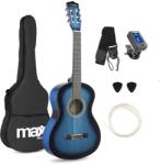 Max Music SoloArt Junior 3/4 Klasszikus gitár (tartalék húr, hangoló, hordtáska, pengetők) - Kék