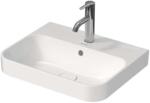 Duravit Happy D. 2 Plus - Mosdókagyló pultra, 500x400 mm, túlfolyóval, csapfurattal, WonderGliss, fehér 23605000001 (23605000001)
