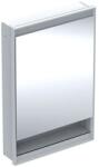 Geberit ONE - Tükrös szekrény LED világítással, 600x900x150 mm, zsanérok balra, fülkével, beépíthető, alumíniumból 505.820. 00.1 (505.820.00.1)