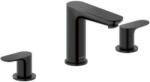 Duravit Wave - Mosdócsaptelep leeresztővel, Push-Open, 3 nyílásos beépítés, matt fekete WA1060005046 (WA1060005046)