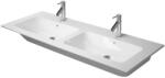 Duravit ME by Starck - Bútor dupla mosdókagyló 1300x490 mm, 2 csapfurattal, WonderGliss-szel, matt fehér színben 23361332001 (23361332001)