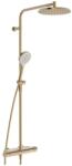 Hansa Viva - Zuhanyszett termosztáttal, átmérő 25 cm, 3 vízsugár, szálcsiszolt bronz 6515920181 (6515920181)