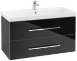 Villeroy & Boch Avento - Mosdószekrény, 980x514x452 mm, 2 fiók, Crystal Black A89200B3 (A89200B3)