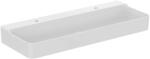 Ideal Standard Conca Ceram - Dupla mosdókagyló 1200x450 mm, túlfolyó nélkül, csaptelepfuratokkal, fehér színben T380801 (T380801)