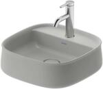 Duravit Zencha - Pultra szerelhető mosdókagyló 420x420 mm, túlfolyó nélkül, csapfurattal, DuraCeram, matt szürke 2374426771 (2374426771)