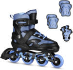 NILS Extreme Kerekek és védők görkorcsolya szett Moonbeam NA0189 Nils Extreme LED 39/42 fekete|kék