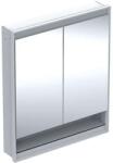 Geberit ONE - Tükrös szekrény LED világítással, 750x900x150 mm, 2 ajtó, fülkével, beépített, fehér színű 505.822. 00.2 (505.822.00.2)