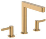 Hansgrohe Finoris 3 lyukú mosdócsaptelep 160, push-open lefolyógarnitúrával, szálcsiszolt bronz 76034140 (76034140)