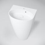 MARMY Floyd álló mosdó 55x44 öntött márvány túlfolyóval, fényes fehér 6 620 09 06 11 18 (6 620 09 06 11 18)