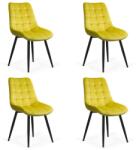 Chairs ON Set 4 scaun pentru bucătărie și living din catifea BUC206 Galben