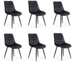 Chairs ON Set 6 scaune bucătărie și living din catifea BUC 206 negru