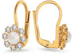 Heratis Forever Sárga arany fülbevaló gyöngyökkel és cirkóniákkal, virágok, 9K IZ24633YHR
