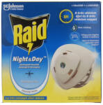 Raid Night & Day 240 órás szúnyog- és légyirtó párologtató készülék + 1db utántöltő (5000204406634)