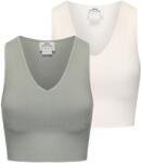 Slazenger 2pk Croptank Womens - Green/Sugar