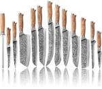 HARAHU ZA-37486 damaszk konyhakés készlet - Barna KP37486