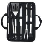 Cyrax Set 5 Ustensile pentru Gratar, Cyrax, din Otel Inoxidabil, Geanta Oxford, Argintiu (129025)