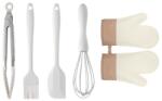 Cyrax Set 5 Ustensile de Bucatarie, 28 x 26 x 2 cm Alb Maro (133124)