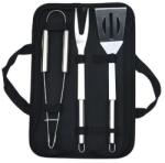 Cyrax Set 3 Ustensile pentru Gratar, Cyrax, din Otel Inoxidabil, Geanta Oxford, Argintiu (129024)