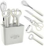 Cyrax Set 6 ustensile bucatarie Cyrax, ABS si inox alb (125005)