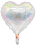 Balloons4party Balon folie inima holograma alba 43 cm
