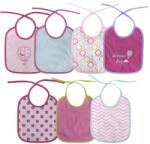 Lorelli Set 7 bavete, bumbac, 23x20 cm, inchidere cu snur, pink Bavata