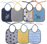 Lorelli Set 7 bavete, bumbac, 23x20 cm, inchidere cu snur, blue Bavata