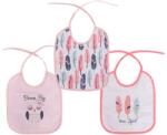 Lorelli Set 3 bavete, bumbac si peva, 23x20 cm, inchidere cu snur, pink Bavata