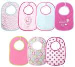 Lorelli Set 7 bavete, bumbac si peva, 30x19 cm, inchidere cu banda velcro, pink Bavata