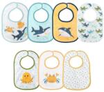 Lorelli Set 7 bavete, bumbac si peva, 30x19 cm, inchidere cu banda velcro, imprimeuri colorate Bavata