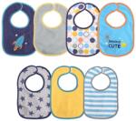 Lorelli Set 7 bavete, bumbac si peva, 30x19 cm, inchidere cu banda velcro, blue Bavata