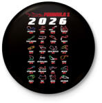 printfashion F1 2026 versenynaptár - Kitűző, hűtőmágnes - Fekete (17520795)