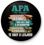 printfashion Apa dinós - Kitűző, hűtőmágnes - Fekete (17508843)