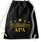 printfashion ötcsillagos apa - Sportzsák, Tornazsák - Fekete (17459942)