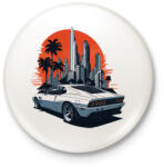 printfashion Sport autó - Kitűző, hűtőmágnes - Fehér (17518994)