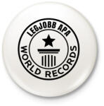 printfashion legjobb apa világrekord fekete - Kitűző, hűtőmágnes - Fehér (17504792)