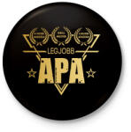 printfashion LEGJOBB APA - Kitűző, hűtőmágnes - Fekete (17505693)