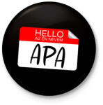 printfashion Hello az én nevem apa - Kitűző, hűtőmágnes - Fekete (17504325)