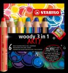 STABILO Zsírkréta Stabilo Woody 3in1 Arty 6 db ceruzahegyező (8806-1-20)